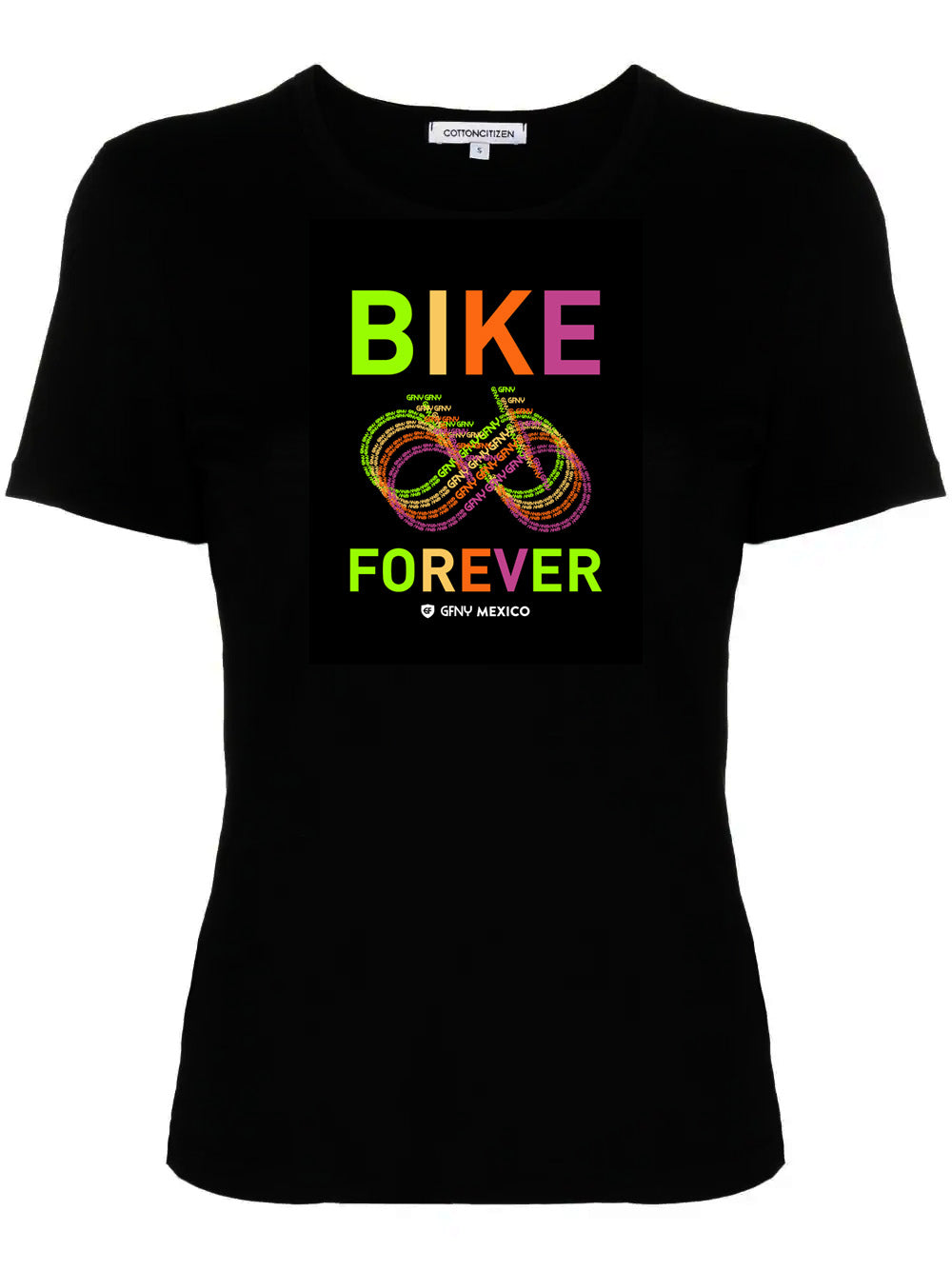 Woman Black t-shirt Bike Forever